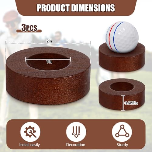 WinnerWhy Wooden Golf Ball Display Stand Classic 3 Pack - Desktop Collector Holder