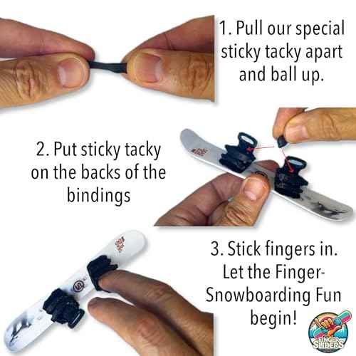 Finger Sliders Dead Sled Mini Snowboard ? Finger Board with Bindings for Tricks, Fingerwear¢â Grip Tech, Desk Fidget & Snowboard Decor for Snowboarders