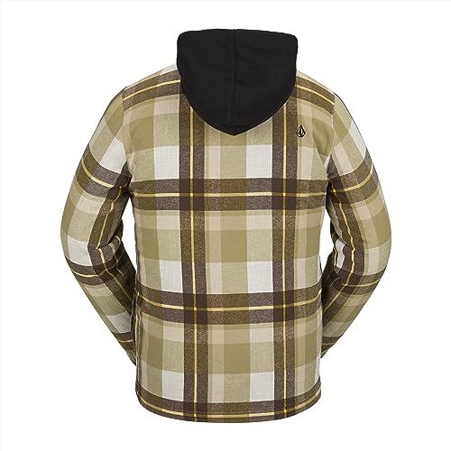 Volcom mens Field Insulated Flannel Hooded Snowboard Shirt Jacket