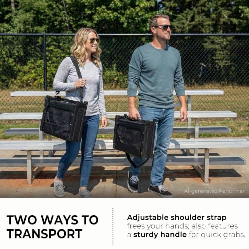Sport Beats Stadium Seat with Back Support, Folding Bleacher Chair - Navy Blue, 1