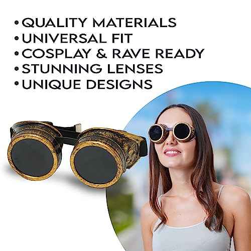 SoJourner Bags Kaleidoscope Glasses - Trippy Psychedelic Rave Goggles - Funky Prism Glasses For Raves - Festival Accessories