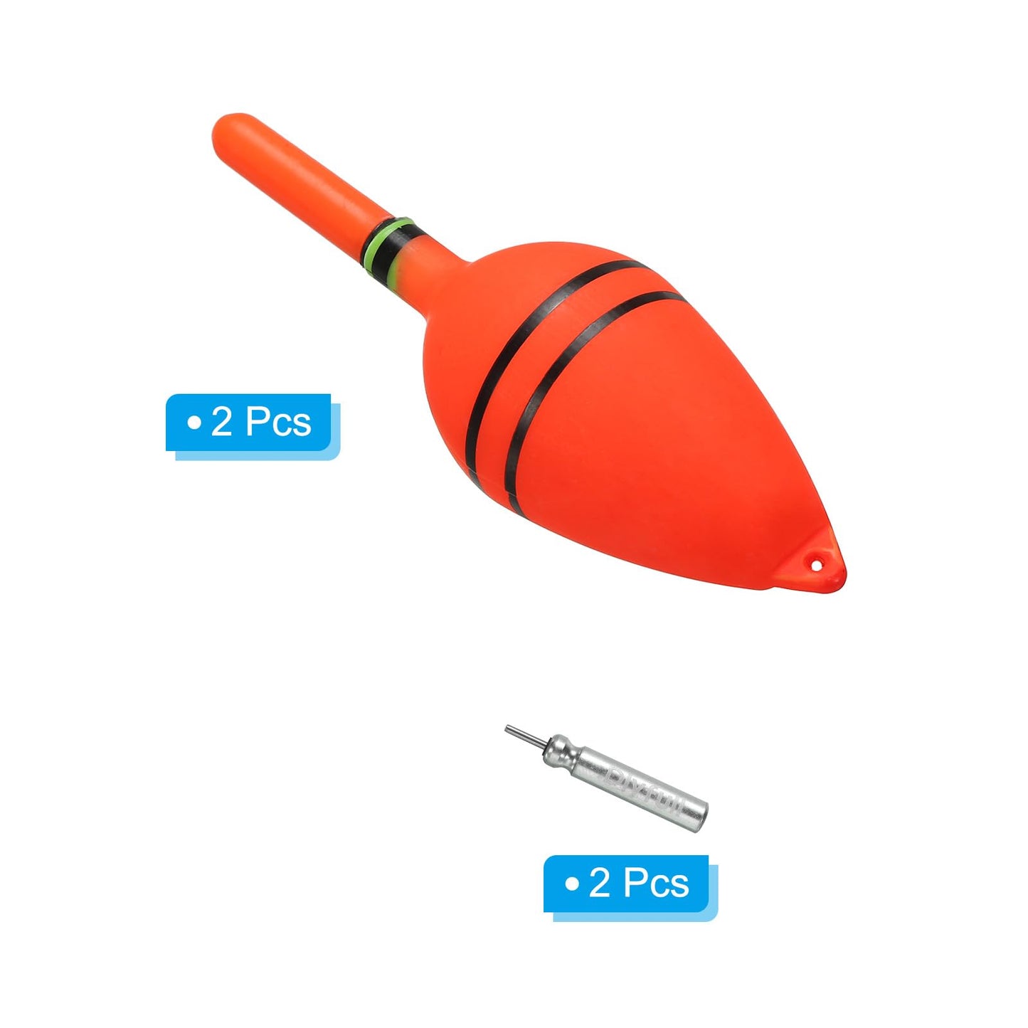 PATIKIL 0.5oz Lighted Fishing Slip Bobbers, 2 Pack EVA Light Up in Red Fishing Float with Battery for Night Fishing