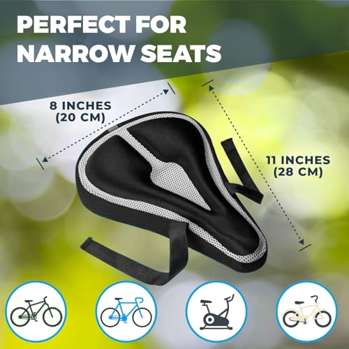 Roam Seat Cushion Cover - Black Gel Pad for Mountain, Exercise & Road Bikes