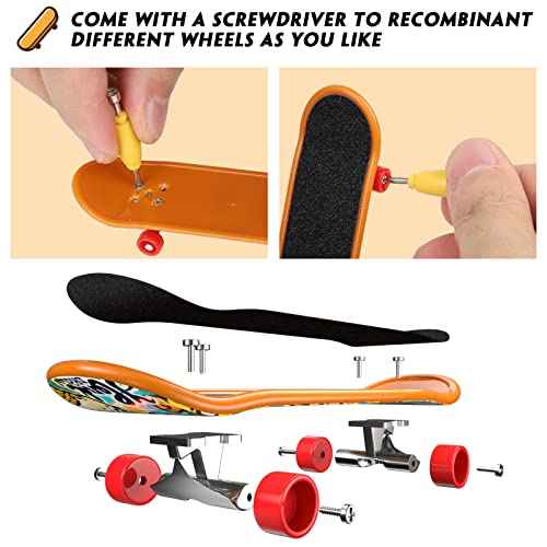 4 PCS Finger Toys Professional Finger Boards Mini Skateboard Fingerboards for Creative Fingertips Movement, Skateboard Educational Toys Party Favors Novelty Toys for Kids Boys Girls Gifts