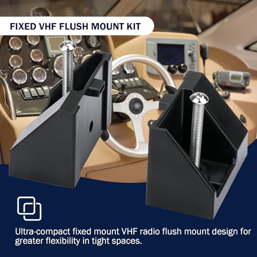 Marine VHF Radio Flush Mount Kit for Most Models - Durable ABS Bracket