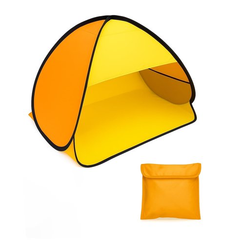 Mini Beach Tent,Laptop Sun Shade,Dog Shade for Outside,Laptop Tent,for Working Outside,Head Pop Up Canopy,Automatic Portable Mini Pop Up Tent for Camping Hiking Picnic (Yellow Orange)