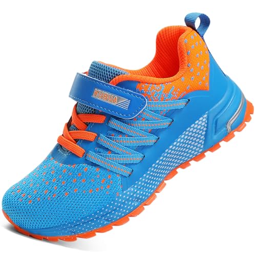 Kids Sneakers Lightweight Boys Girls Tennis Shoes - 13 Little Kid, Blue & Orange