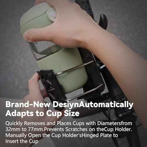 Adaptive Cycling Bottle Holder Motorcycle Water Bottle Holder Bicycle Cup Hold-er for Diameter 2'' - 3'' Cup(Black)