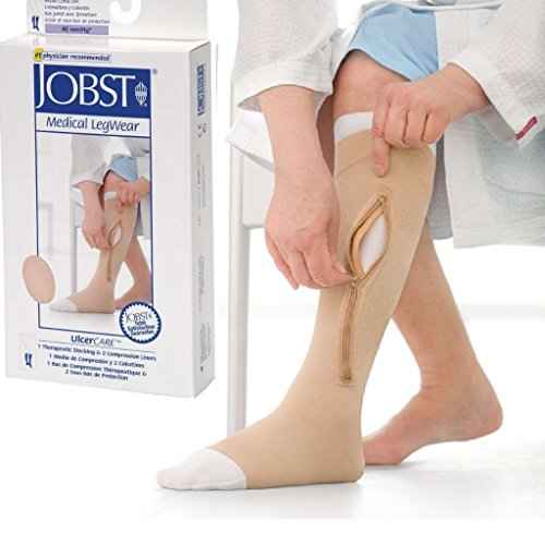 UlcerCare Zippered Unisex Open Toe Knee High Support Sock