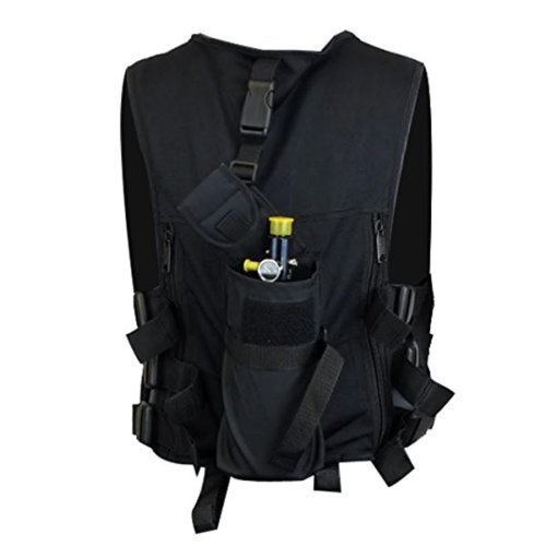 Maddog Lightweight Tactical Paintball Sport Vest with Paintball Tank Pouch and Paintball Pod Holder Attachments | Holds Up to 4 Pods & Tank Up to 90ci