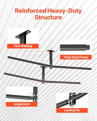 Heavy Duty Black Ceiling Kayak Storage Rack for 2 Kayaks - Adjustable Garage Mount
