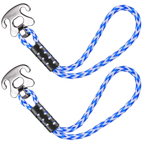 Self Centering Boat Tow Harness for Tubing - Blue-White 18 Inch Quick Connector Pair