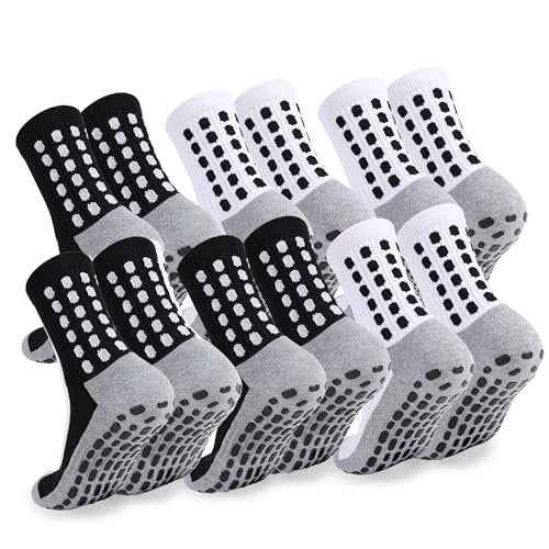 2/4/6 Pairs Men's Soccer Socks Grip Pads Non Slip Football Baseball Soccer Socks for Men Women