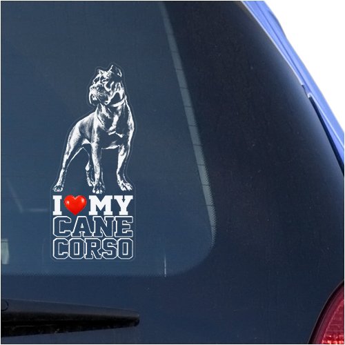 Clear Vinyl Decal Sticker for Window - Cane Corso Mastiff Breed Love Art Print