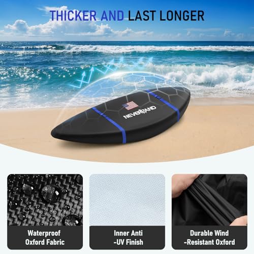Waterproof Kayak Cover for 9.3-10.5 ft Kayaks - Black, Heavy-Duty Outdoor Storage