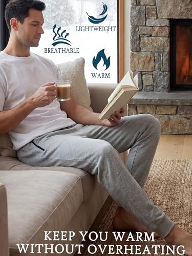 Men's Premium Cotton Sweatpants 3 Pack - Large Black Charcoal Light Gray
