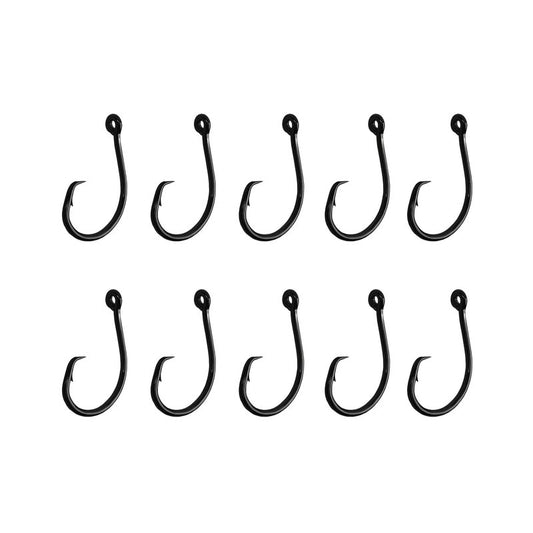 10PCS High-Carbon Steel Circle Hooks Barbed Fishing Hooks with Holes, Freshwater and Saltwater Fishing Hooks for Tuna, Catfish, Bass (2/0)