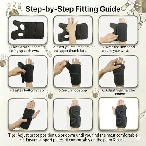 Adjustable Right Hand Bowling Wrist Brace L/XL (Palm ≥7.75") Support & Control