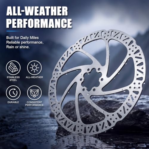 ELVANO 180mm Bike Disc Brake Rotor with 6 Bolts - 1 Piece