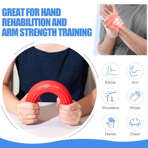 Resistance Therapy Bar Set with Grip Strength Trainers - Yellow, Red, Green, Blue