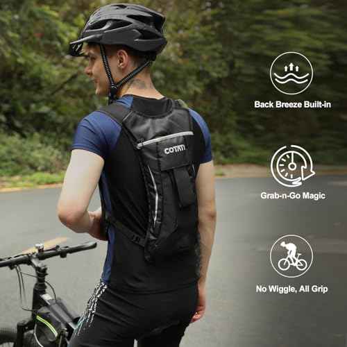 COTATI Hydration Backpack Running Vest with 2L Water Bladder,Lightweight Backpacks for Men Women Hiking Biking Cycling