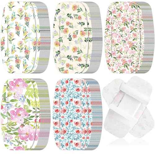 Sinmoe 100 Pcs Large Bandages 2 x 4 Inch Latex Free Big Adhesive Flower Wound Care Flexible Fabric Bandages for Care and Protect Wounds