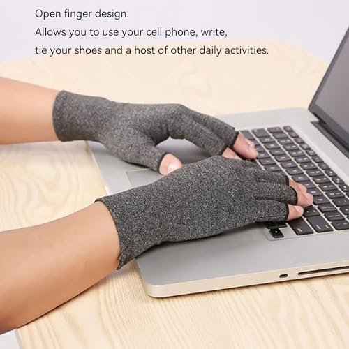 2 Pairs Bamboo Compression Gloves - Bamboo Arthritis Gloves for Men Women - Compression Glove for Arthritis
