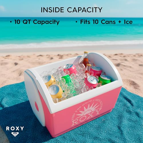 Roxy 10 Qt Portable Insulated Cooler Box - Pink Beach & Picnic Cooler