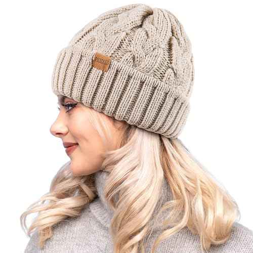 Womens Winter Knitted Beanie Hat Knit Warm Skull Cap Skull Cap Beanie for Women 2 Packs