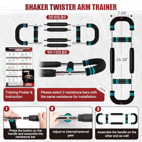 Blue Adjustable Arm Trainer for Upper Body Workout 30-120 lbs - NOONCRAZY