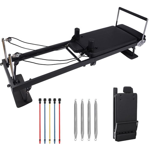 Garvee Pilates Reformer Machine 91" ,Pilates Equipment with Springs for Full Body,Pilates Reformer Bed w/Dual Resistance Springs & Elastic Resistance Bands,