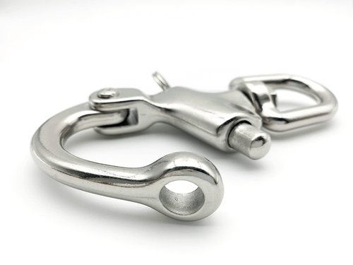 QIANJIEER Large Swivel Eye Snap Shackle - 4.88"(124mm) 316 Stainless Steel Quick Release Swivel Sailing Rigging, Spinnaker Halyard Shackle, SCBA Mask Quick Release Clip, WLL1984 LBS.