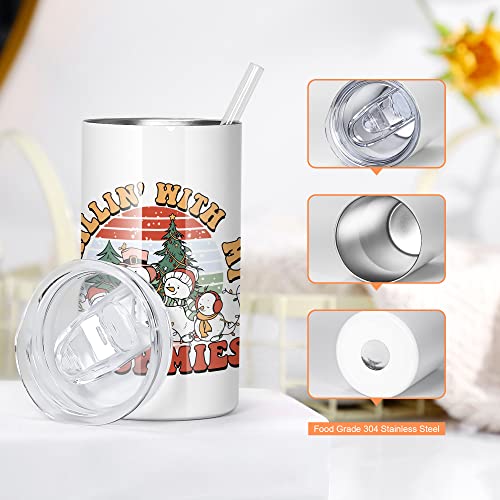 12 Pack 12oz Sublimation Tumblers with Lids & Straws - Kids Stainless Steel Insulated