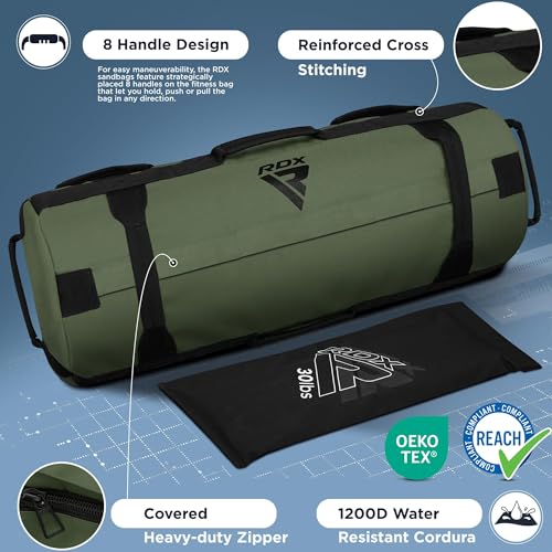 Unfilled Army Green Sandbag for Fitness Weights Training 25-75 Lb