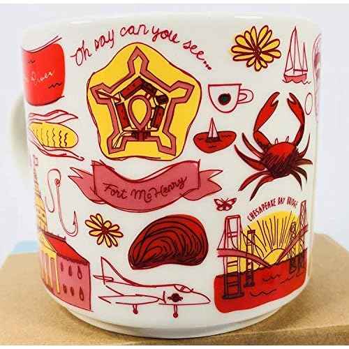 Starbucks Maryland Ceramic Mug Been There Series Across The Globe Collection, 14 Ounces