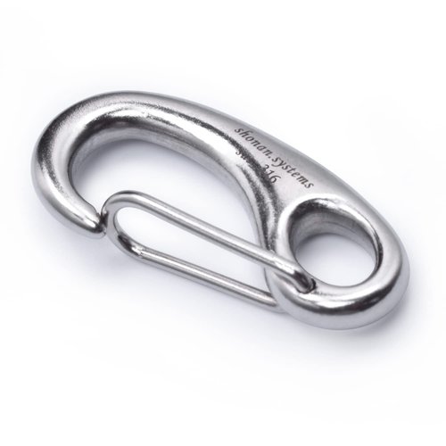 SHONAN 1.93 Inch Carabiner Clips, 4 Pack Flag Hooks Flag Clips for Flagpole Rope, Marine Grade Stainless Steel Clip for Ropes, Keychain, Dog Leash, and Hiking