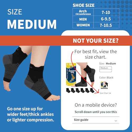 PAPLUS 6 Pairs Plantar Fasciitis Socks Women & Men - Foot Sleeve for Achilles Tendonitis Relief - Reduces Heel Spur Pain, Swelling - Ankle Brace with Arch Support for Sports Injury Recovery