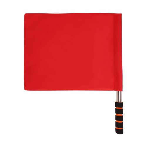 Ylucky Referee Flag Stainless Steel Command Hand Flag Red Signal Flag Sponge Handle Special Patrol Performance Linesman Official Flag for Soccer Volleyball Football Track