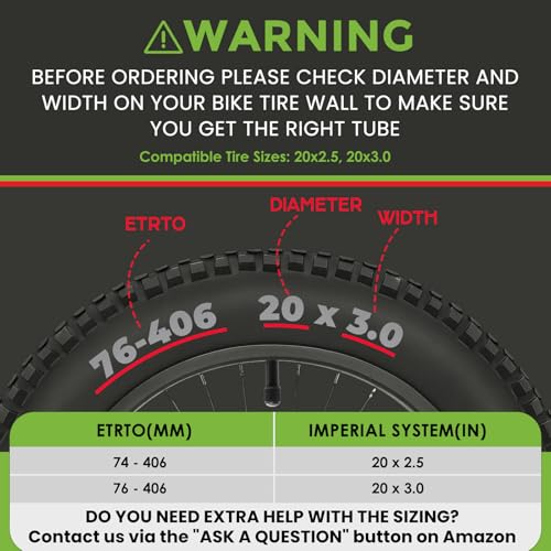 20x3.0 Bike Inner Tube for Fat Bikes & Electric Bikes - 1 Pack