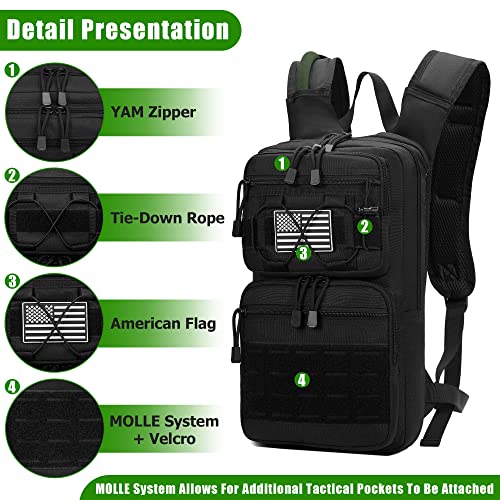 Green 1050D Tactical Hydration Backpack with 3L Water Bladder for Men & Women