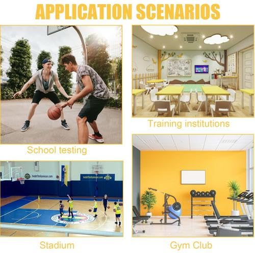 Wall Mounted Vertical Jump Tester 47.24''-137.8" Adjustable Height Vertical Jump Measurement Tool, Outdoor/Indoor Vertical Jump Trainer for Measuring Test, Basketball Volleyball Training (Yellow)