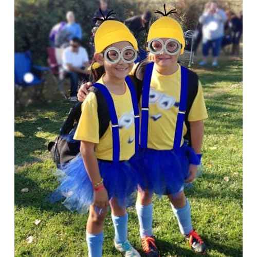 5 PCS Halloween Costume for Kids Girls,Goggles/Beanie/Tutu Skirt/Suspenders/Gloves Halloween Costume Accessories