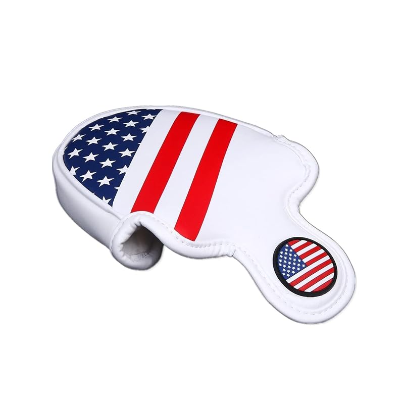 US Flag Mallet Putter Headcover - Magnetic PU Leather Golf Club Cover for Scotty Cameron X5, Odyssey & Titleist Putters