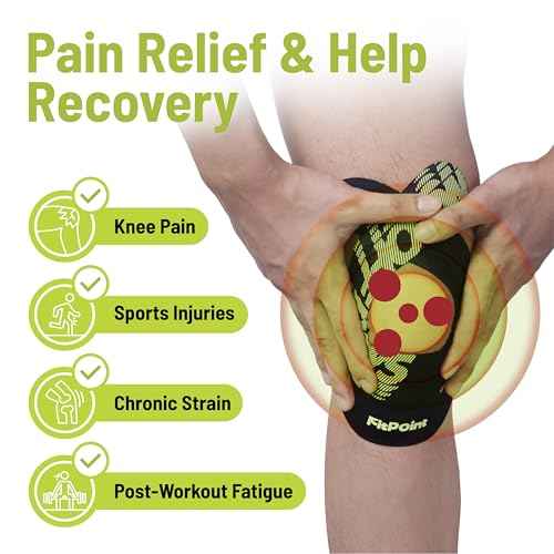 Motion Precut Kinesiology Tape for Knees, 10 Pcs Ultra-Sticky Adhesive Synthetic Knee Tape, Pain Relief & Knee Support, Latex-Free Elastic Athletic Tape, Jet Black
