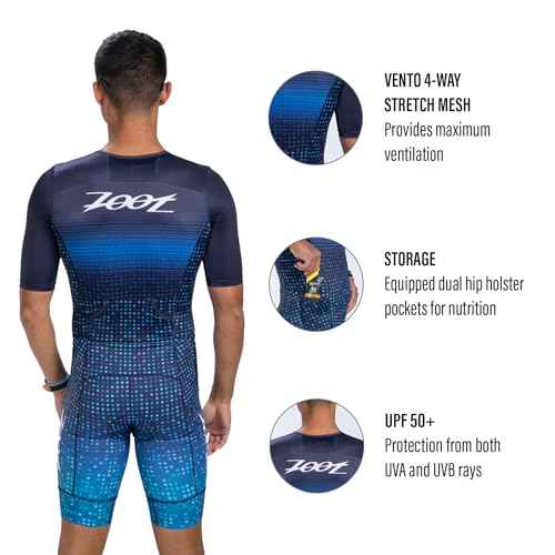 Zoot Men¡¯s LTD Tri Aero Fz Racesuit, Short Sleeve Aerodynamic Cycling Race Swim Bike Run Tri Suit with Pockets UPF 50+ Fabric