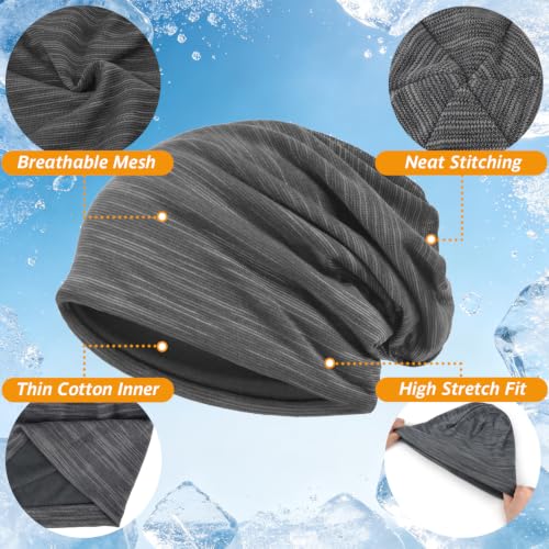 EINSKEY 4-Pack Multicolor Cotton Slouchy Beanie for Men Women - Summer UV Sun Protection