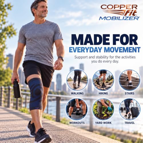 Copper Fit Mobilizer Knee Sleeve S/M - Compression Support for Recovery & Pain Relief
