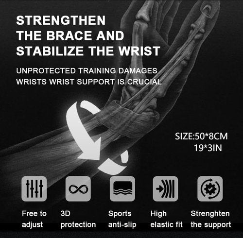 Bench Wrist Wraps - 100% Polyester Wrist Wraps Gym & Weightlifting | Adjustable Stabilizer with Thumb Loop | One Size Fits Most (Men/Women)