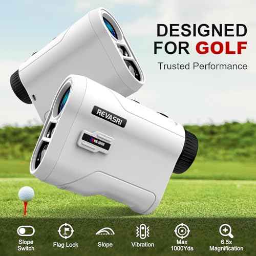 REVASRI Golf Rangefinder with Slope and Pin Lock Vibration, External Slope Switch for Golf Tournament Legal, Rangefinders with Rechargeable Battery 600/1000YDS Laser Range Finder