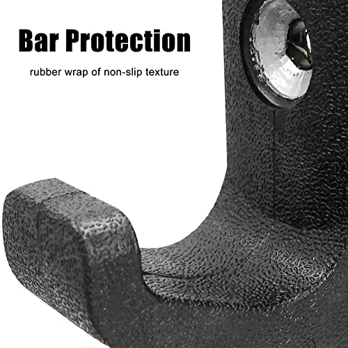 Luwint Wall Mounted Horizontal Barbell Holder - 2 Pairs, Heavy Duty Steel, Rubber Coated, Fits Olympic & Standard Bars - Variation B.1